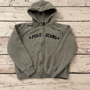 Polo Jeans Co/Ralph Lauren Boys Medium Long Sleeve Hoodie Zip Up‎ Gray